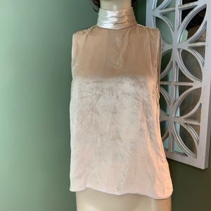 Amanda Uprichard velvet ivory sleeveless blouse size small